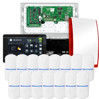 SATEL INTEGRA 32 larmpaket, 15x PET-detektor, siren, svart manöverpanel INT-TSI-B