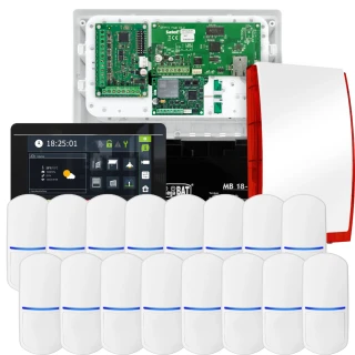 SATEL INTEGRA 32 larmsystem, 16x detektor, siren, svart manöverpanel INT-TSI-B, LTE-kommunikation