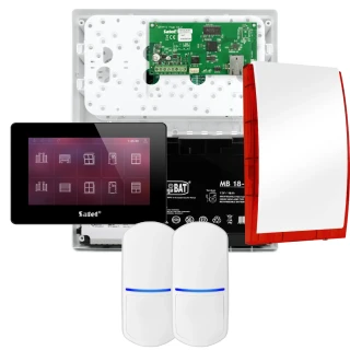 SATEL INTEGRA 32 larmpaket, 2x PET-detektor, siren, svart manöverpanel INT-TSH2-B