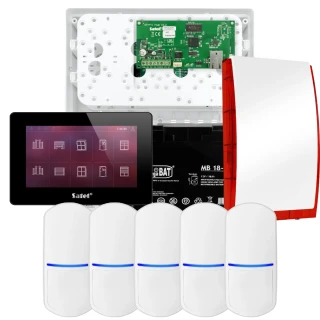 SATEL INTEGRA 32 larmpaket, 5x detektor, siren, svart manöverpanel INT-TSH2-B