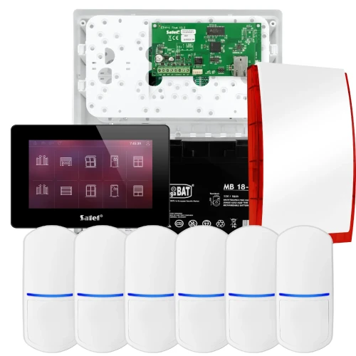 SATEL INTEGRA 32 larmpaket, 6x PET-detektor, siren, svart manöverpanel INT-TSH2-B