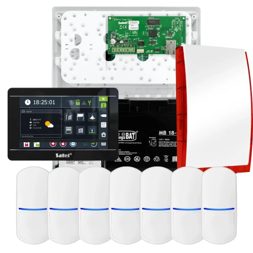 SATEL INTEGRA 32 larmpaket, 7x detektor, siren, svart manöverpanel INT-TSI-B