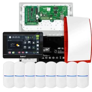 SATEL INTEGRA 32 larmpaket, 8x detektor, siren, svart manipulator INT-TSI-B