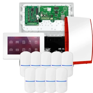 SATEL INTEGRA 32 larmpaket, 9x PET detektor, siren, vit manipulator INT-TSH2-W