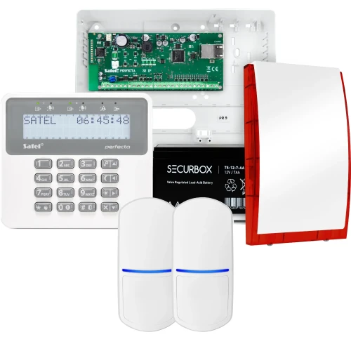 SATEL PERFECTA 32 IP larmpaket, 2x PET-detektor, siren, manöverpanel
