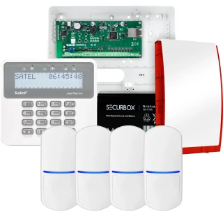SATEL PERFECTA 32 IP larmpaket, 4x detektor, siren, manöverpanel