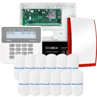 SATEL PERFECTA 32 LTE larmpaket, 12x detektor, siren, manöverpanel
