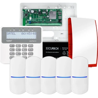 SATEL PERFECTA 32-WRL LTE larmpaket, 5x PET-detektor, siren, manöverpanel