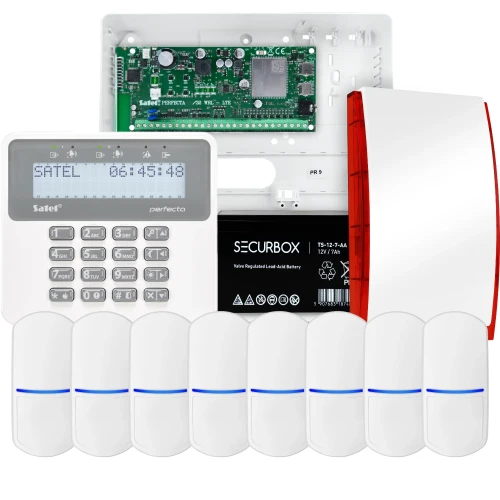 SATEL PERFECTA 32-WRL LTE larmsystem, 8x husdjursdetektor, siren, manöverpanel