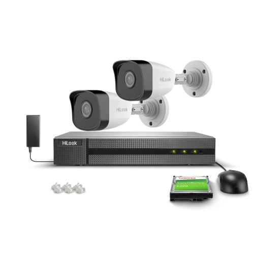 Övervakningskit 2x IPCAM-B2 Full HD, PoE, IR 30m, H.265+, IP67 Hilook Hikvision
