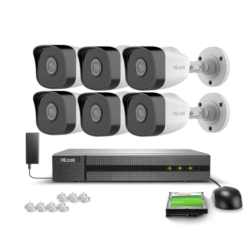 Övervakningskit 6x IPCAM-B2 Full HD, PoE, IR 30m, H.265+, IP67 Hilook Hikvision
