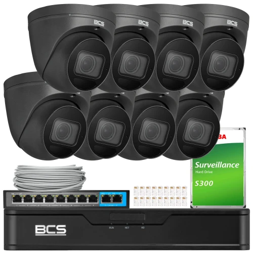 BCS Point övervakningsset 8x BCS-P-EIP54VSR4-Ai2-G 4Mpx, SkyLight, IR 40m, mikrofon