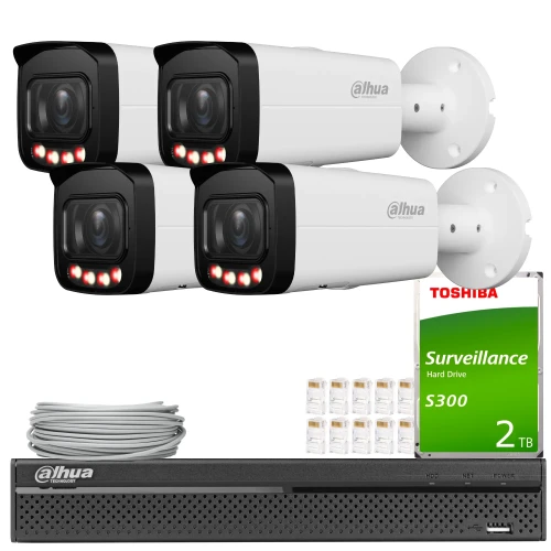 Dahua övervakningsset 4x IPC-HFW2649T-ZAS-IL-27135, Smart Dual Light, SMD+, Fullfärg, WDR, AI-funktioner