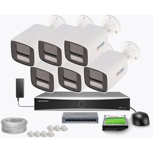 Zestaw do monitoringu Hikvision 6x DS-2CD1T67G2H-LIU 2.8mm, 6Mpx, IR+LED 50m, WDR 120dB