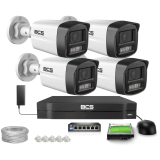 Zestaw do monitoringu IP 4x BCS-L-TIP14FSR3L3, 4Mpx, SkyLight, WDR 120dB