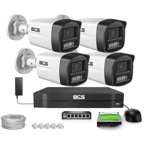 Zestaw do monitoringu IP 4x BCS-L-TIP14FSR3L3, 4Mpx, SkyLight, WDR 120dB