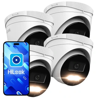 HiLook by Hikvision IP Dome Camera Set 4x PCAM-T4-30DL 4Mpx Dual-Light 30m