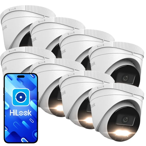 HiLook by Hikvision IP domekamerasats 8x IPCAM-T4-30DL 4Mpx Dual-Light 30m