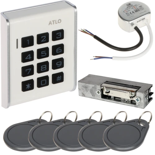 Accesskontrollpaket ATLO-KRM-103, strömförsörjning, elektriskt lås, tillträdeskort