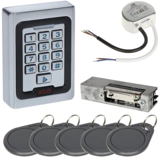 Accesskontrollpaket ATLO-KRM-511, strömförsörjning, elektriskt lås, tillträdeskort