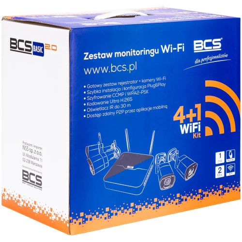 Wi-Fi övervakningsset BCS-B-KITW(2.0) Full HD IR 30m, ljud
